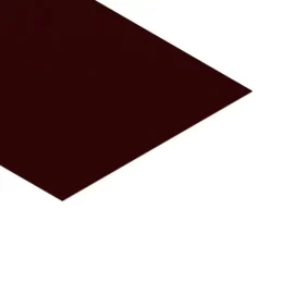 Blacha płaska na wymiar - obróbka blacharska - widok z góry pod skosem przedstawiający jej przekrój kolor brązowy