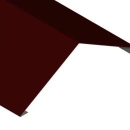 Gąsior na wymiar - obróbka blacharska - widok z góry pod skosem przedstawiający jej przekrój kolor brązowy