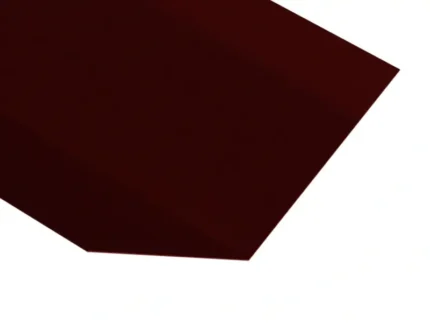 Kątownik wewnętrzny na wymiar - obróbka blacharska - widok z góry pod skosem przedstawiający jej przekrój kolor brązowy