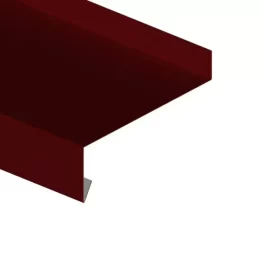 Obróbka gzymsu na wymiar - obróbka blacharska - widok z góry pod skosem przedstawiający jej przekrój kolor brązowy