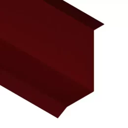 Obróbka przyścienna na blachę na wymiar - obróbka blacharska - widok z góry pod skosem przedstawiający jej przekrój kolor brązowy