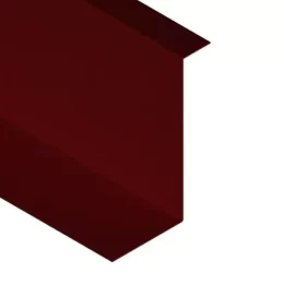 Obróbka przyścienna pod gont lub papę na wymiar - obróbka blacharska - widok z góry pod skosem przedstawiający jej przekrój kolor brązowy