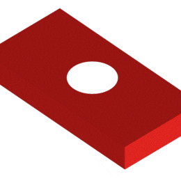 Obróbka blacharska - Czapka kominowa 3d 60x200x400 z otworem okrągłym - widok z góry - model 3d