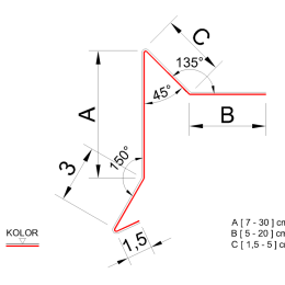 Wiatrownica pod gont lub papę wzmocniona