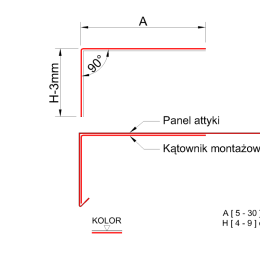 Obróbka attyki - Kątownik montażowy